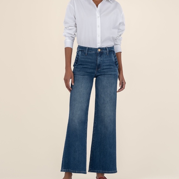 thumbnail image 2 of KUT From The Kloth Meg Raw Hem High Waist Akle Wide Leg Jeas 2 of 14